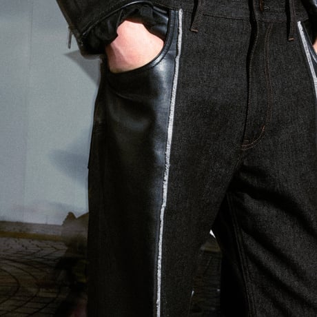 PATCHWORK FLARE DENIM 【BLACK】