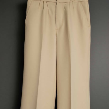 PINTUCK MEGA FLARE SLACKS 【BEIGE】