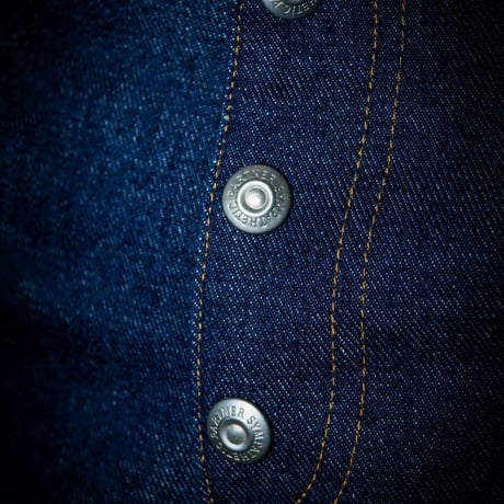 Side snap bell-bottom denim【Indigo】