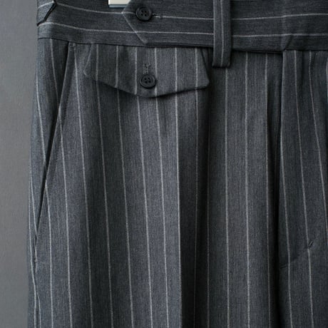 STRIPE FLARE SLACKS【GRAY】