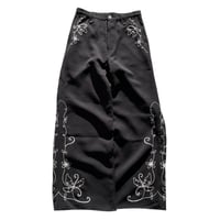 EMBROIDERY VELOUR WIDE PANTS【GRAY】 | SHIKITARI