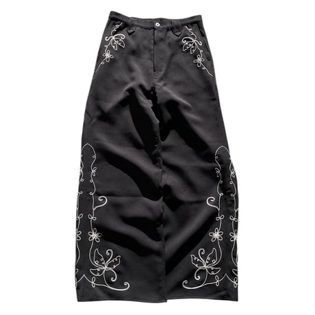 Shikitari ラメ スラックス PINTUCK MEGA FLARE SLACKS 【BLACK】 | SHIKITARI