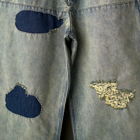 FADED WIDE DENIM PANTS
