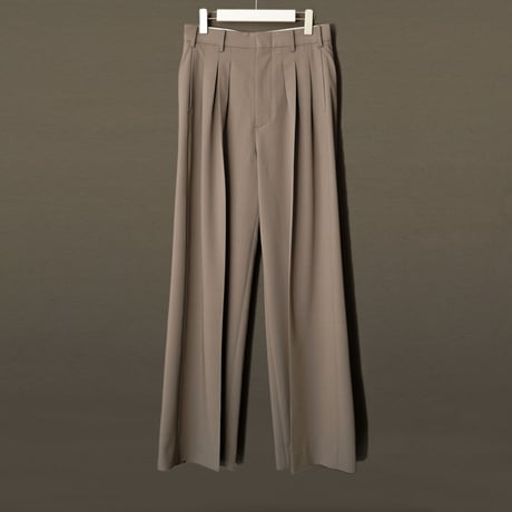MIX TUCK DESIGN WIDE SLACKS【GRAY】