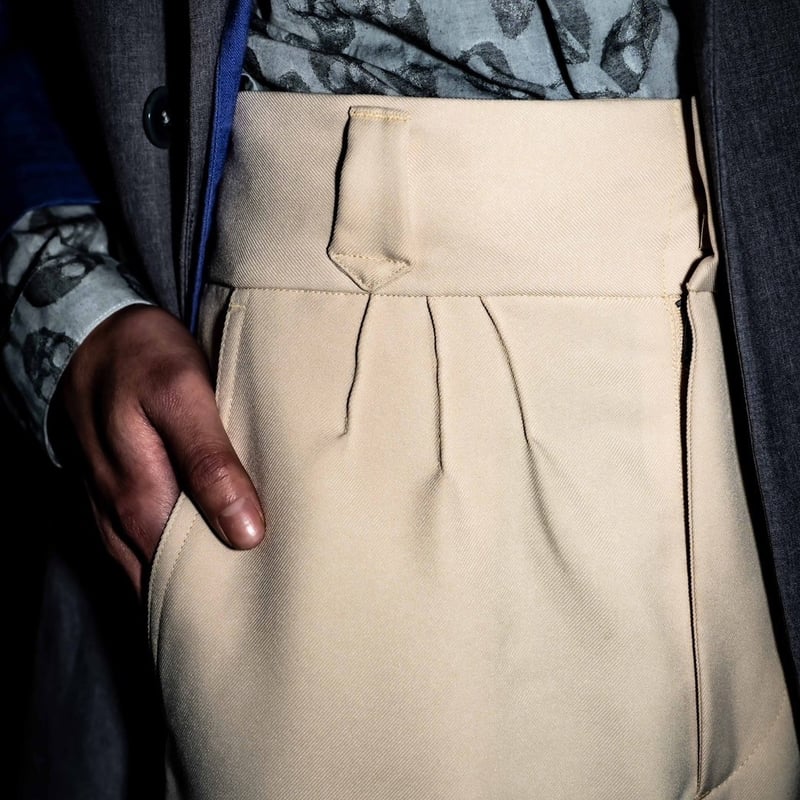 PINTUCK MEGA FLARE SLACKS 【BEIGE】 | SHIKITARI PINTUCK MEGA FLARE SLACKS 【BEIGE】 | SHIKITARI