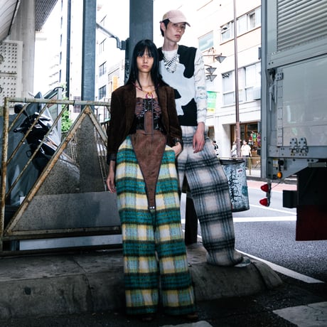 SHAGGY CHECK PANTS【BLUE】