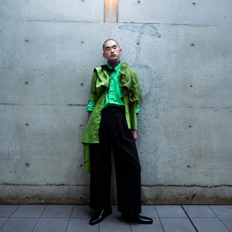 MIX TUCK DESIGN WIDE STRIPE SLACKS【BLACK】 | SHI MIX TUCK DESIGN WIDE STRIPE SLACKS【BLACK】 | SHI