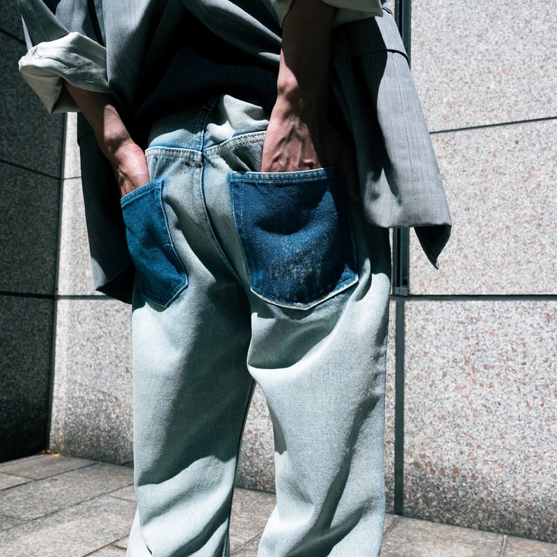 bluelea フロントステッチテーパードパンツ navy xs upper hights / THE MISS テーパードデニム