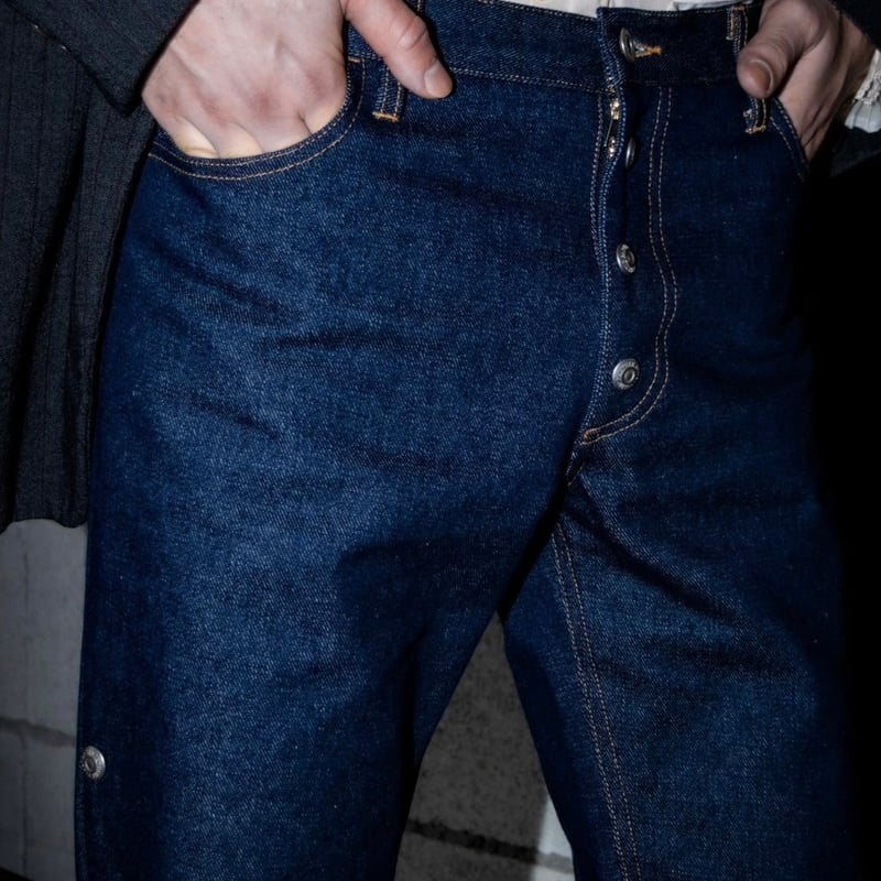 Side snap bell-bottom denim【Indigo】 | SHIKITARI Side snap bell-bottom denim【Indigo】 | SHIKITARI