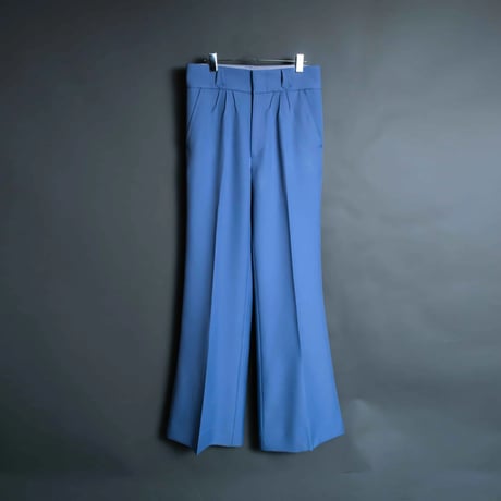 PINTUCK MEGA FLARE SLACKS 【BLUE】