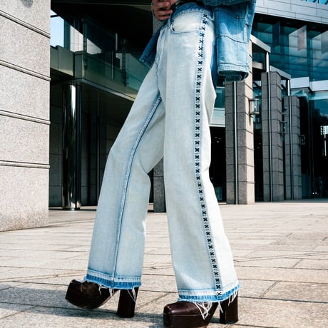 SIDE STITCH DENIM【BLUE】