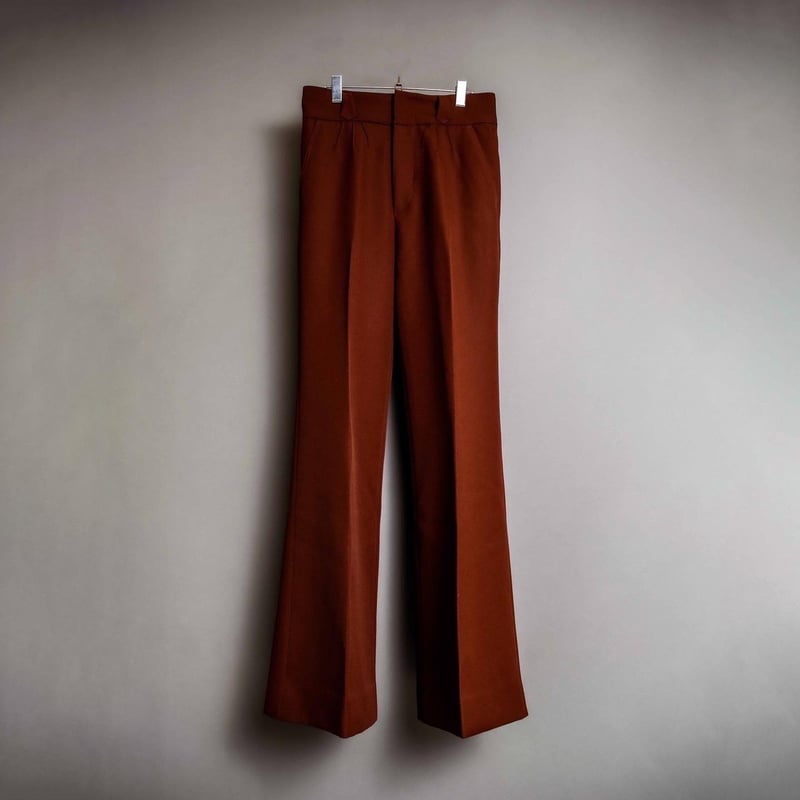 PINTUCK MEGA FLARE SLACKS 【BROWN】 | SHIKITARI