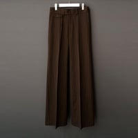 STRIPE FLARE SLACKS【BROWN】