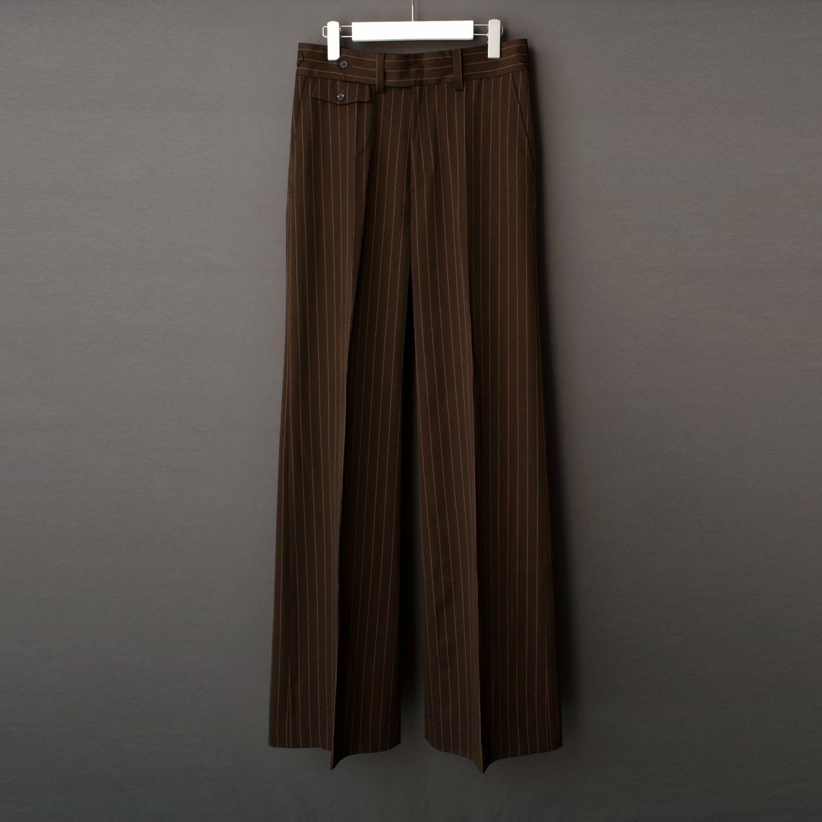 STRIPE FLARE SLACKS【BROWN】 | SHIKITARI