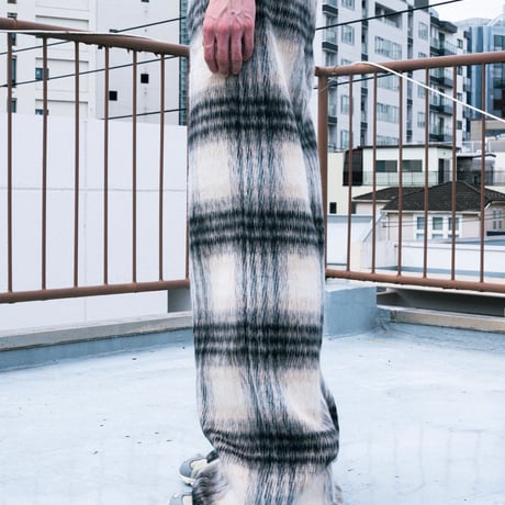 SHAGGY CHECK PANTS【BLACK】