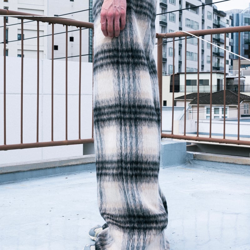 SHAGGY CHECK PANTS【BLACK】 | SHIKITARI