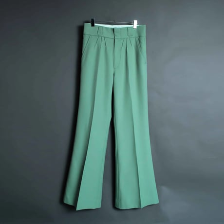 PINTUCK MEGA FLARE SLACKS 【GREEN】