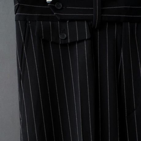 STRIPE FLARE SLACKS【BLACK】
