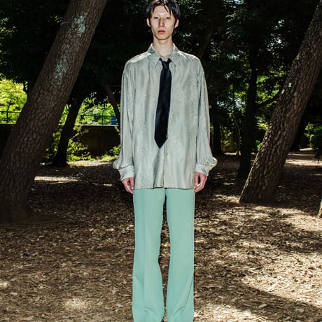 PINTUCK MEGA FLARE SLACKS 【GREEN】