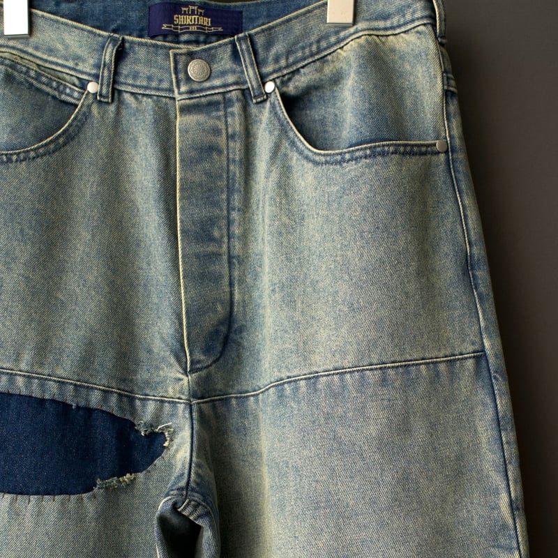 FADED WIDE DENIM PANTS | SHIKITARI FADED WIDE DENIM PANTS | SHIKITARI