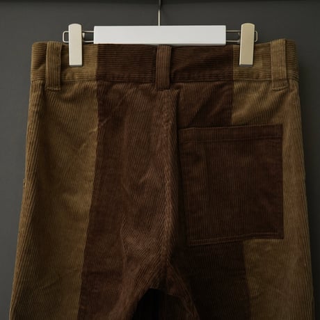 WIDE FLARE CORDUROY PANTS【BROWN×BEIGE】