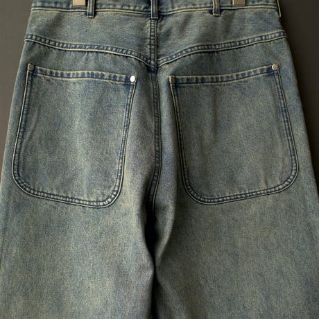 FADED WIDE DENIM PANTS