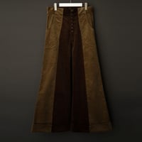 WIDE FLARE CORDUROY PANTS【BROWN×BEIGE】