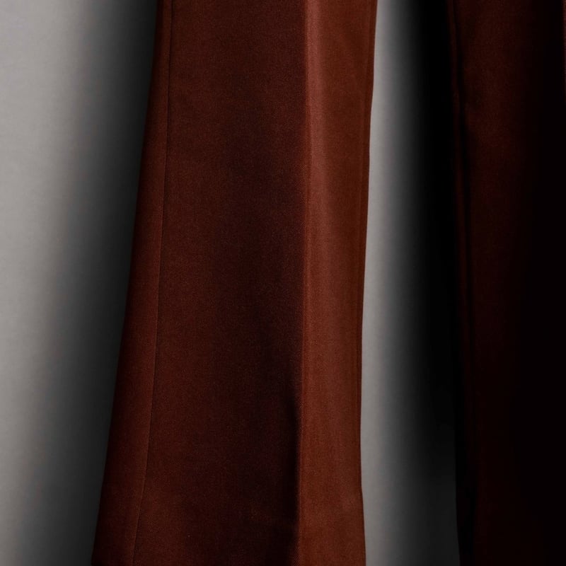 PINTUCK MEGA FLARE SLACKS 【BROWN】 | SHIKITARI