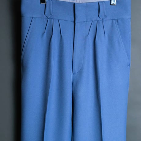 PINTUCK MEGA FLARE SLACKS 【BLUE】