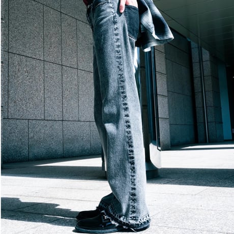 SIDE STITCH DENIM【BLACK】