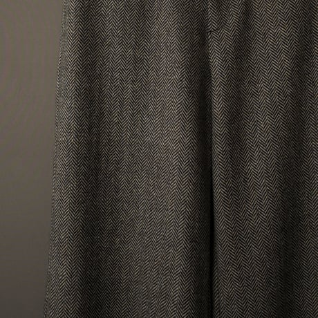 WIDE VOLUME HERRINGBONE PANTS【DARK GRAY】