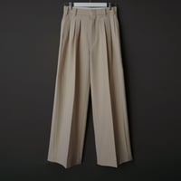 MIX TUCK DESIGN WIDE SLACKS【GRAY】 | SHIKITARI