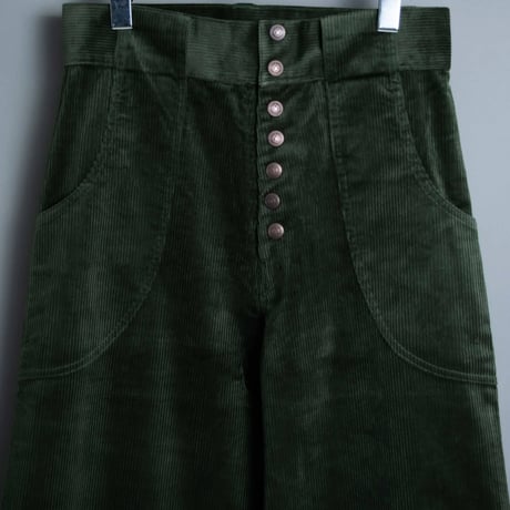 WIDE FLARE CORDUROY PANTS【GREEN】