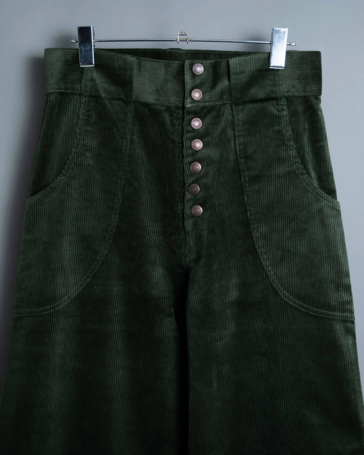 WIDE FLARE CORDUROY PANTS【GREEN】 | SHIKITARI