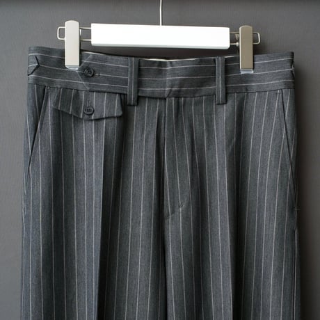 STRIPE FLARE SLACKS【GRAY】