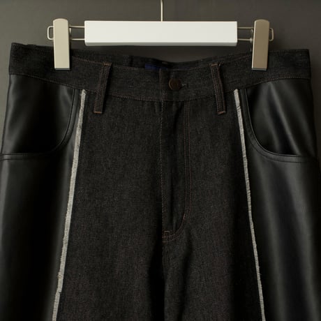 PATCHWORK FLARE DENIM 【BLACK】