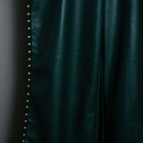 STUDDED LEATHER PANTS 【GREEN】