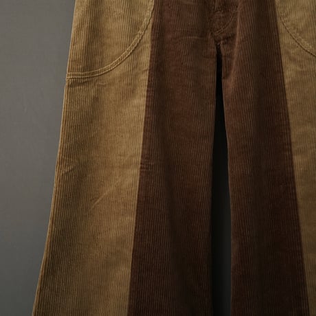 WIDE FLARE CORDUROY PANTS【BROWN×BEIGE】