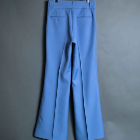 PINTUCK MEGA FLARE SLACKS 【BLUE】