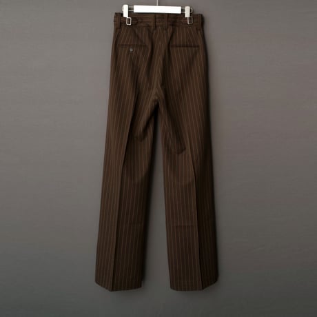 STRIPE FLARE SLACKS【BROWN】