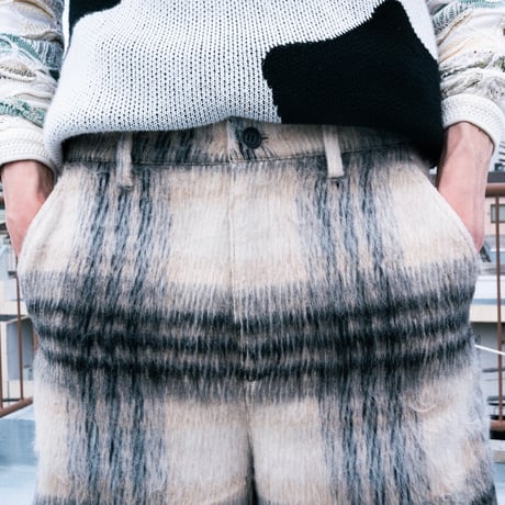 SHAGGY CHECK PANTS【BLACK】