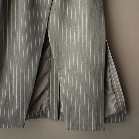 STRIPE WRAP SKIRT "Long"【GRAY】