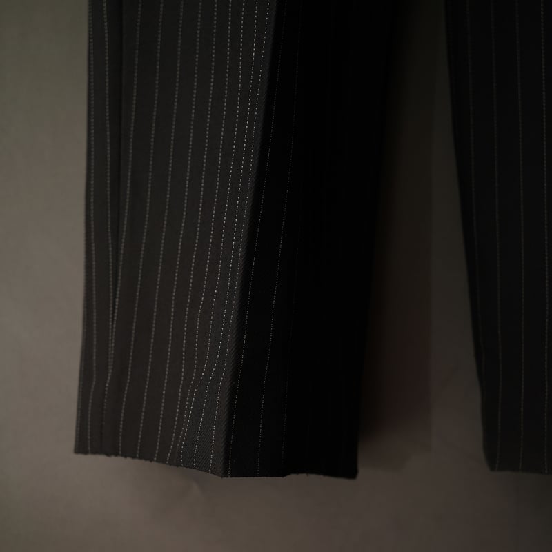 MIX TUCK DESIGN WIDE STRIPE SLACKS【BLACK】 | SHI MIX TUCK DESIGN WIDE STRIPE SLACKS【BLACK】 | SHI