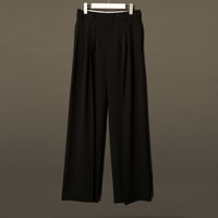 MIX TUCK DESIGN WIDE SLACKS【BLACK】