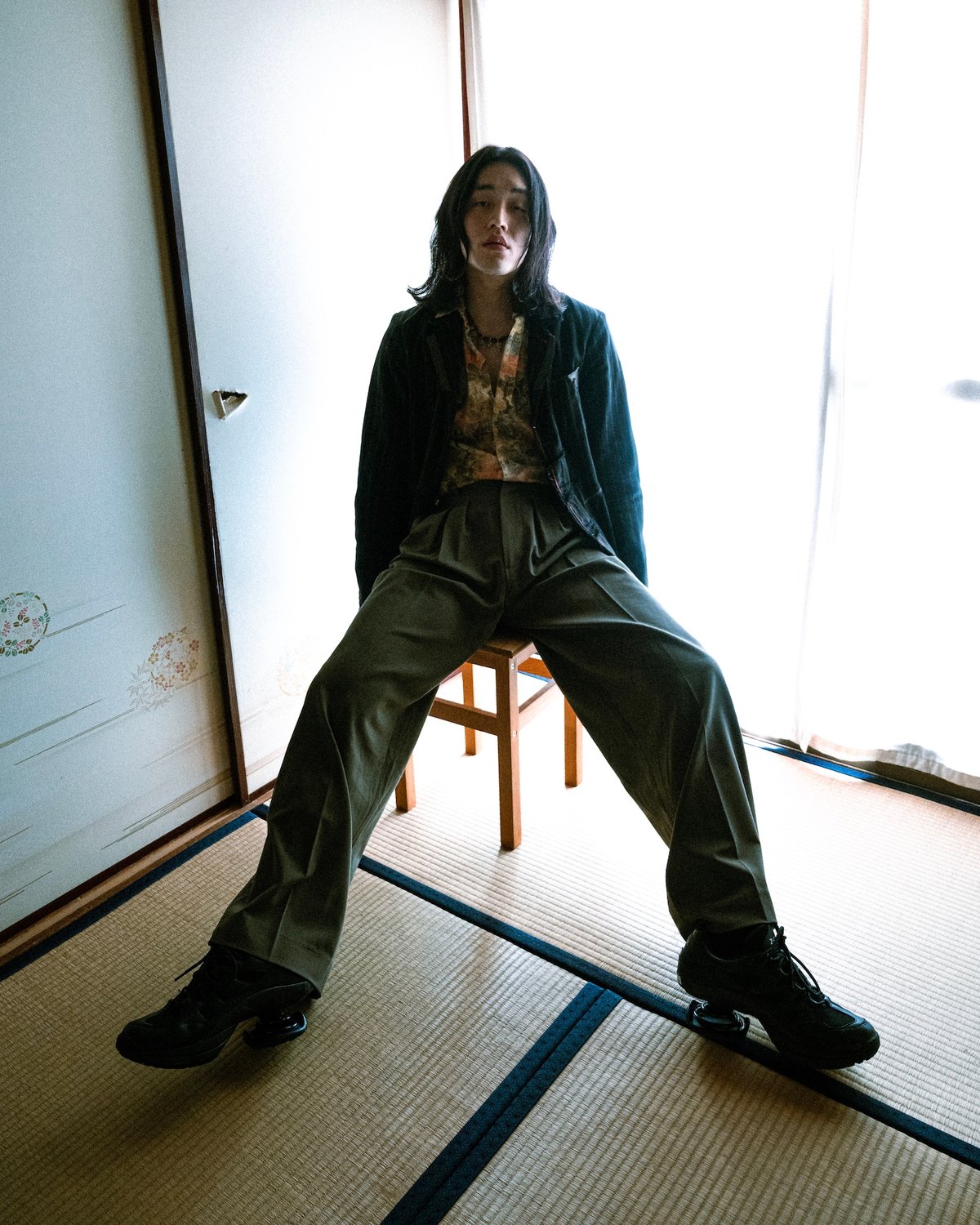 MIX TUCK DESIGN WIDE SLACKS【KAHKI】 | SHIKITARI