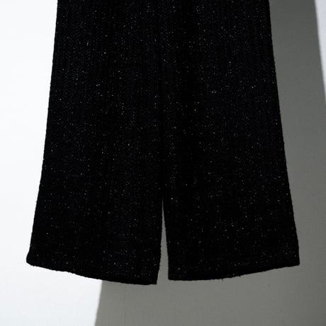 SPARKLE LAME TWEED PANTS【BLACK】