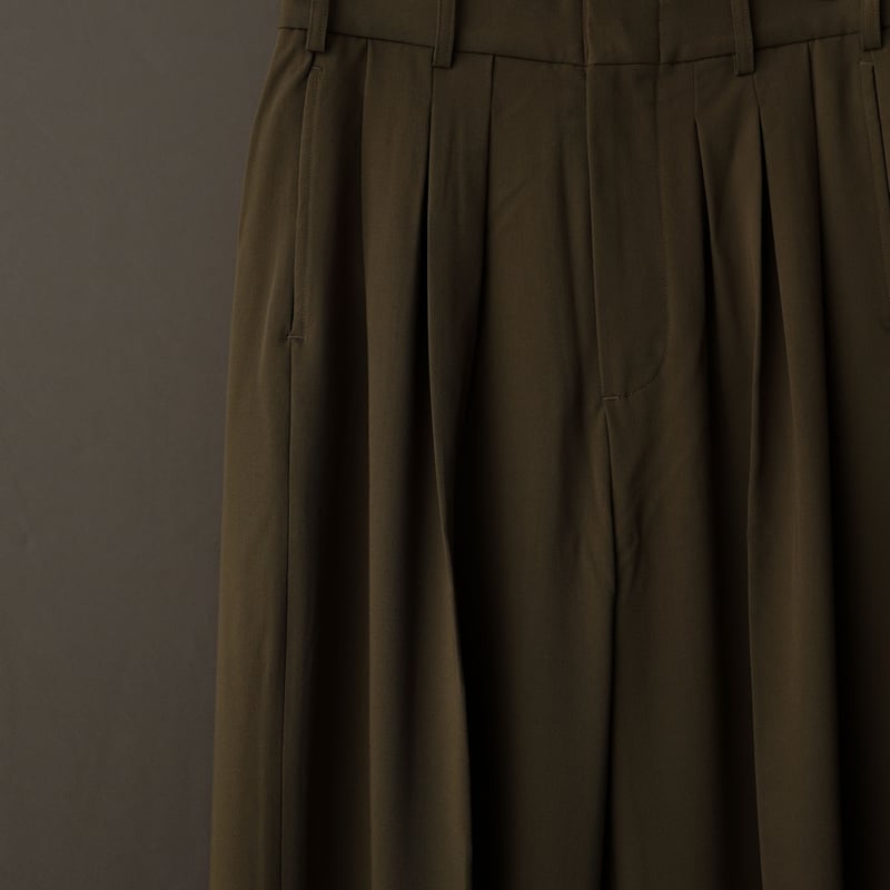 MIX TUCK DESIGN WIDE SLACKS【KAHKI】 | SHIKITARI MIX TUCK DESIGN WIDE SLACKS【KAHKI】 | SHIKITARI