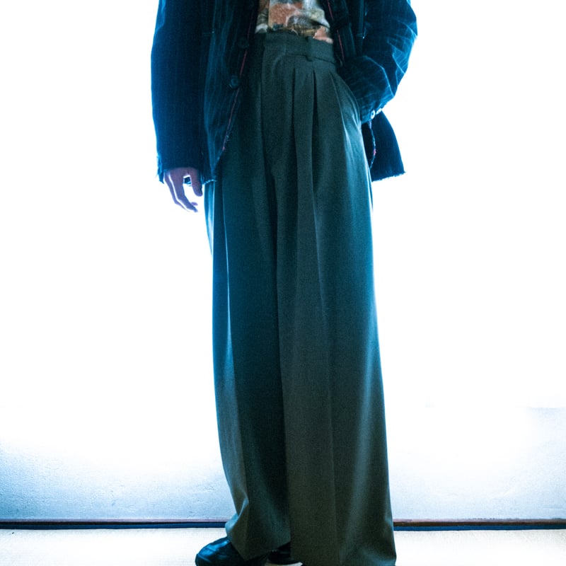 MIX TUCK DESIGN WIDE SLACKS【GRAY】 | SHIKITARI MIX TUCK DESIGN WIDE SLACKS【GRAY】 | SHIKITARI