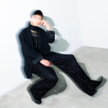 SPARKLE LAME TWEED PANTS【BLACK】