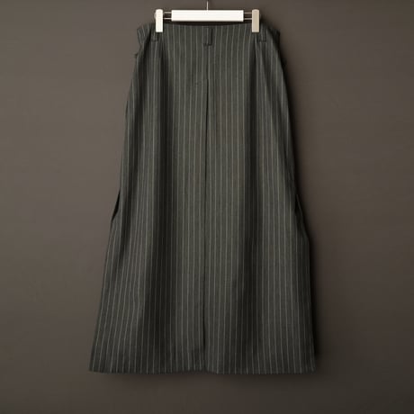 STRIPE WRAP SKIRT "Long"【GRAY】